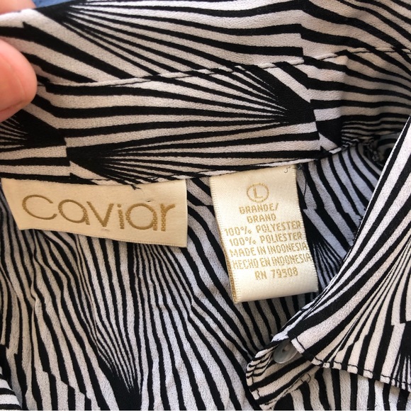 Vintage 90s 2000s Y2K Psychedelic Swirl Black and White Op Art Sexy Sheer Blouse - Picture 11 of 12